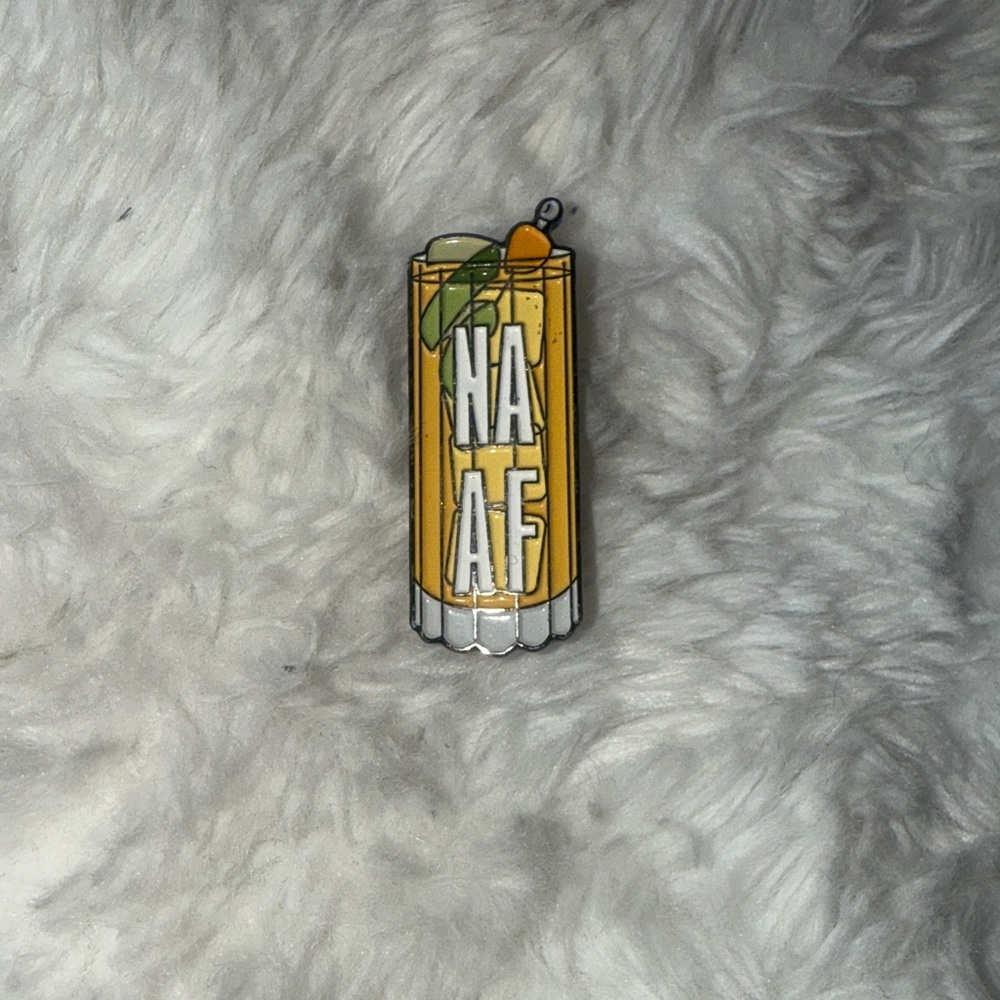 " NA AF " Non Alcoholic Mocktail Decorative Pin